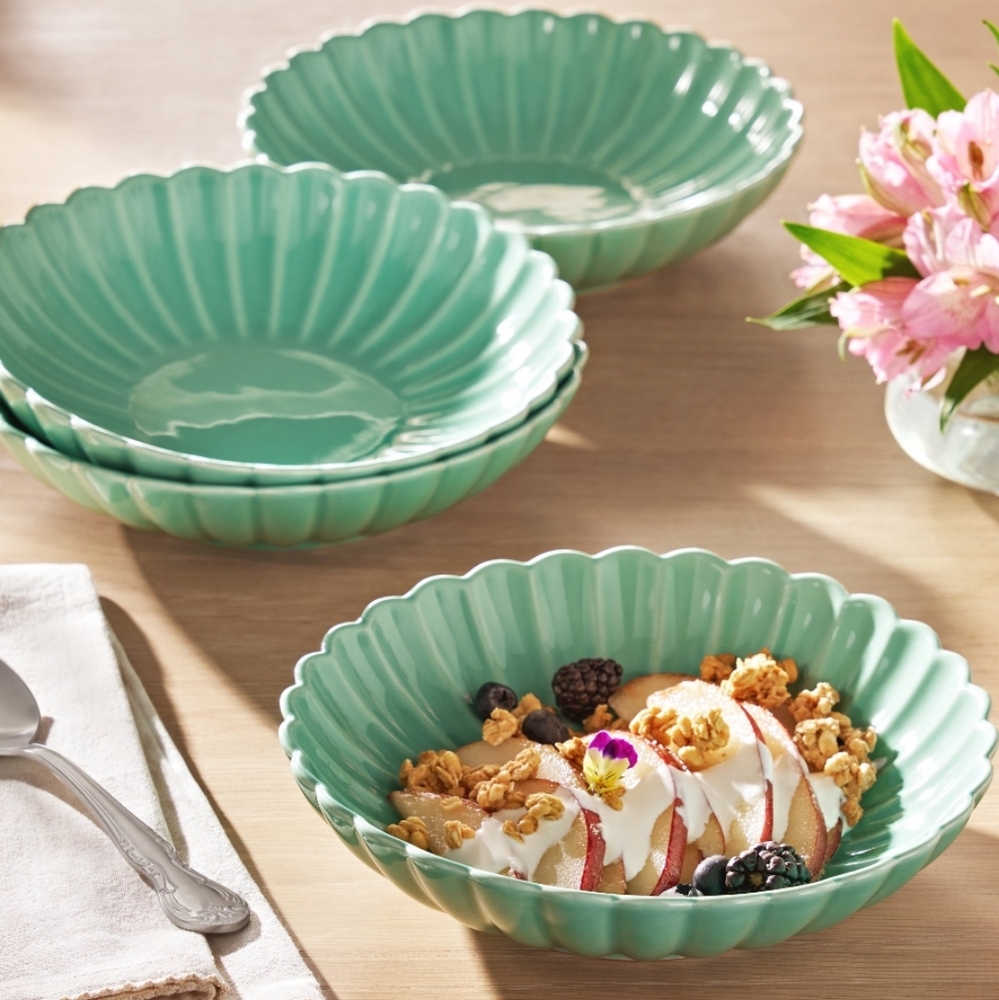 ❤️ New Pioneer Woman Colette Elegant Mint Green Pasta Bowl Set